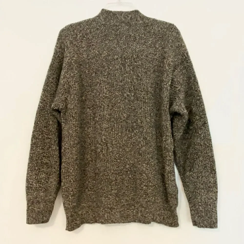 Alps heavy thick knit winter sweater size XL in brown, black, and off-white.